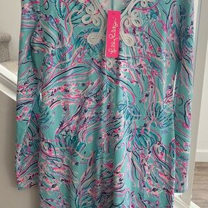 Lilly Pulitzer Turquoise and Pink Floral Dress
